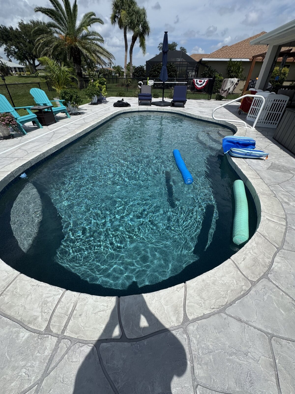 Rotonda West pool resurfaced with Tropics Blue Mini finish